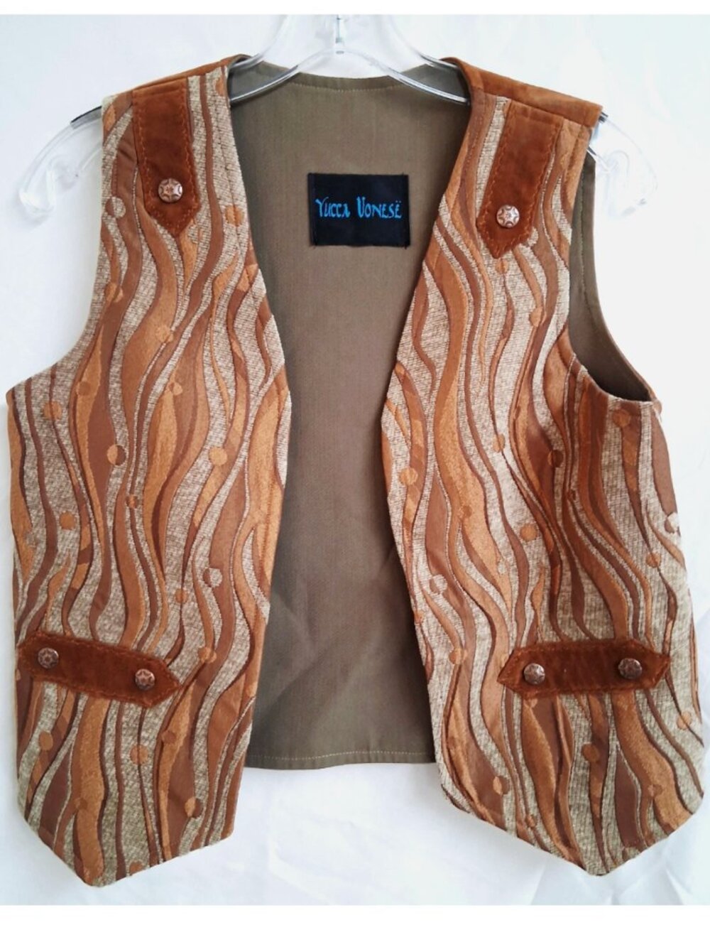 Vintage 70s Handmade Western Boho Vest Women S Cowgirl Woven Jacquard Tapestry